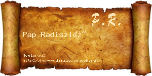 Pap Radiszló névjegykártya